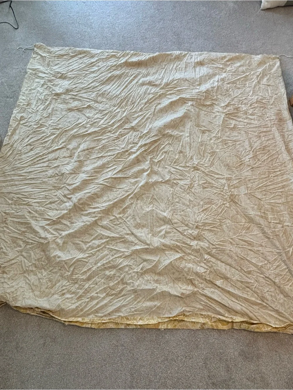 Pottery Barn Gold Patterned 2010 Queen Duvet Cover and two Standard Shams